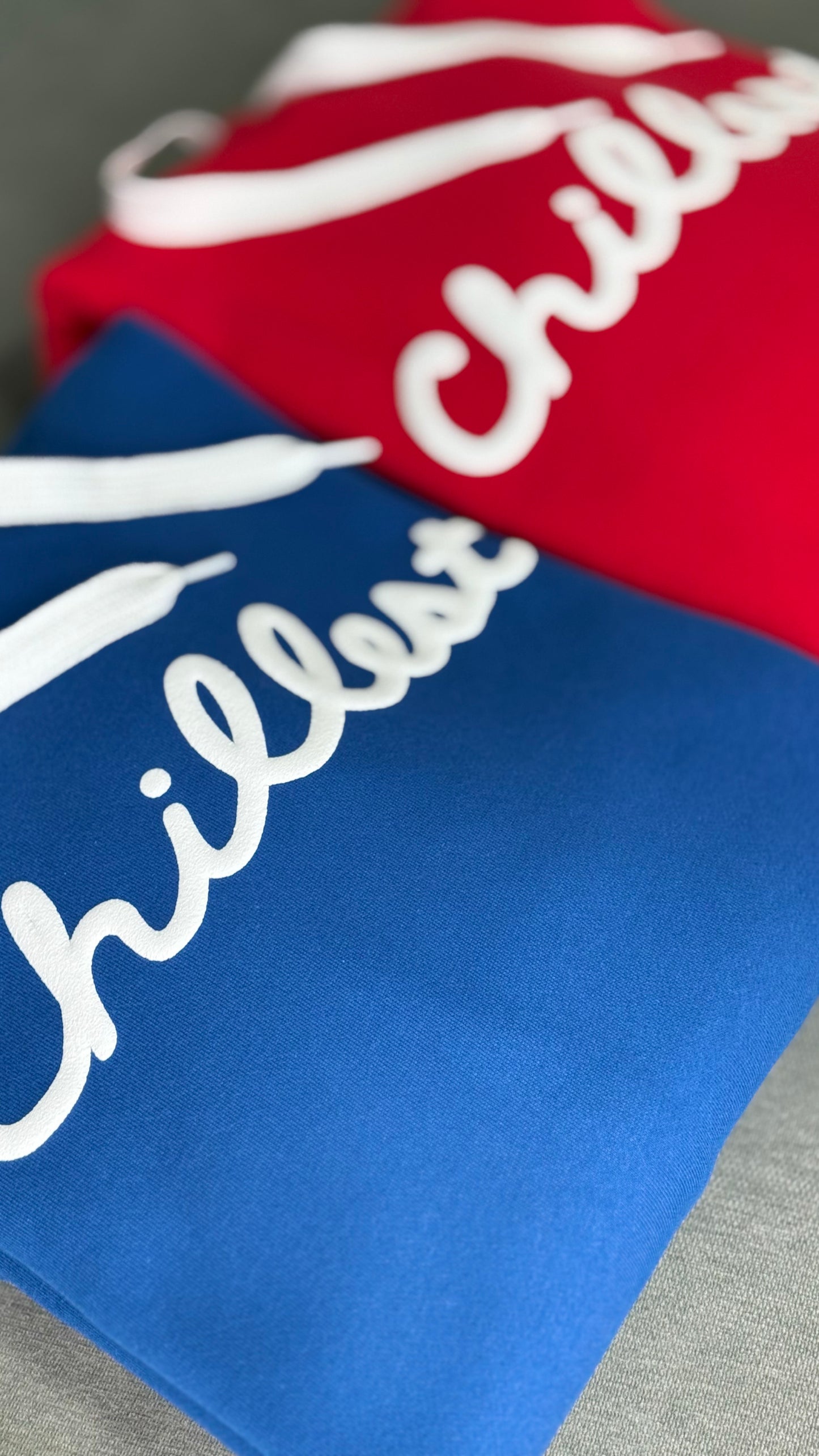 LA Blue Hoodie White Puff