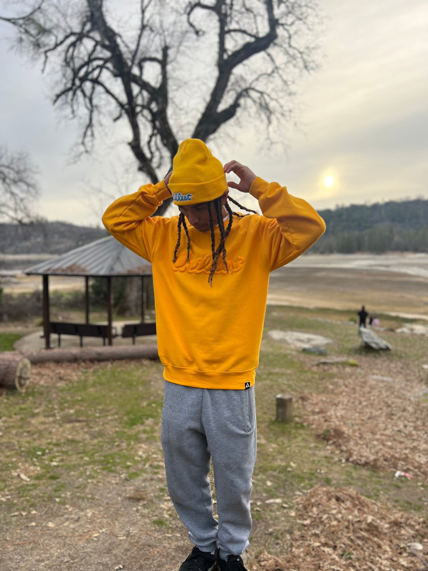 Yellow Puff on Gold Crewneck