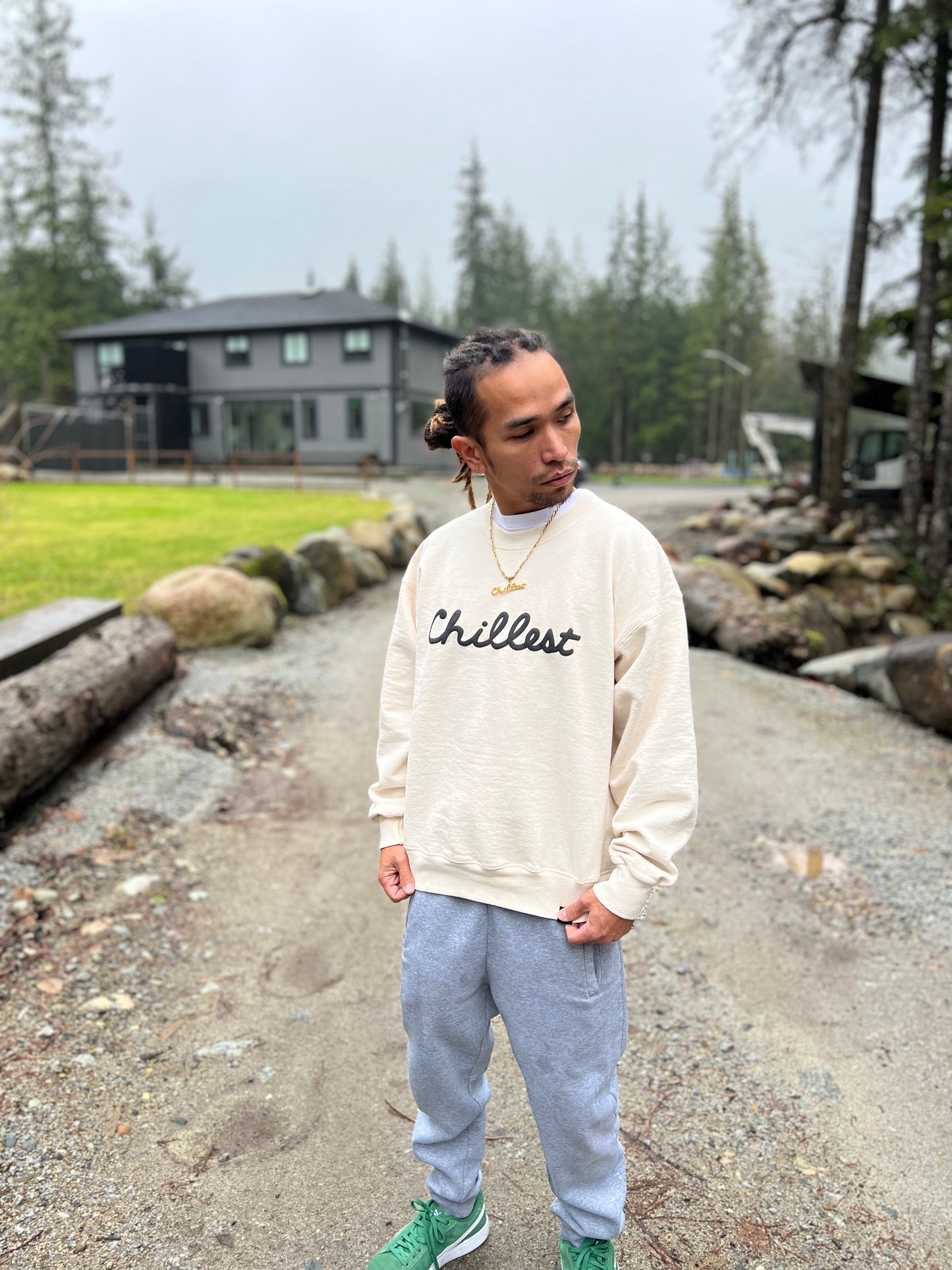 Black Puff on Sand Crewneck