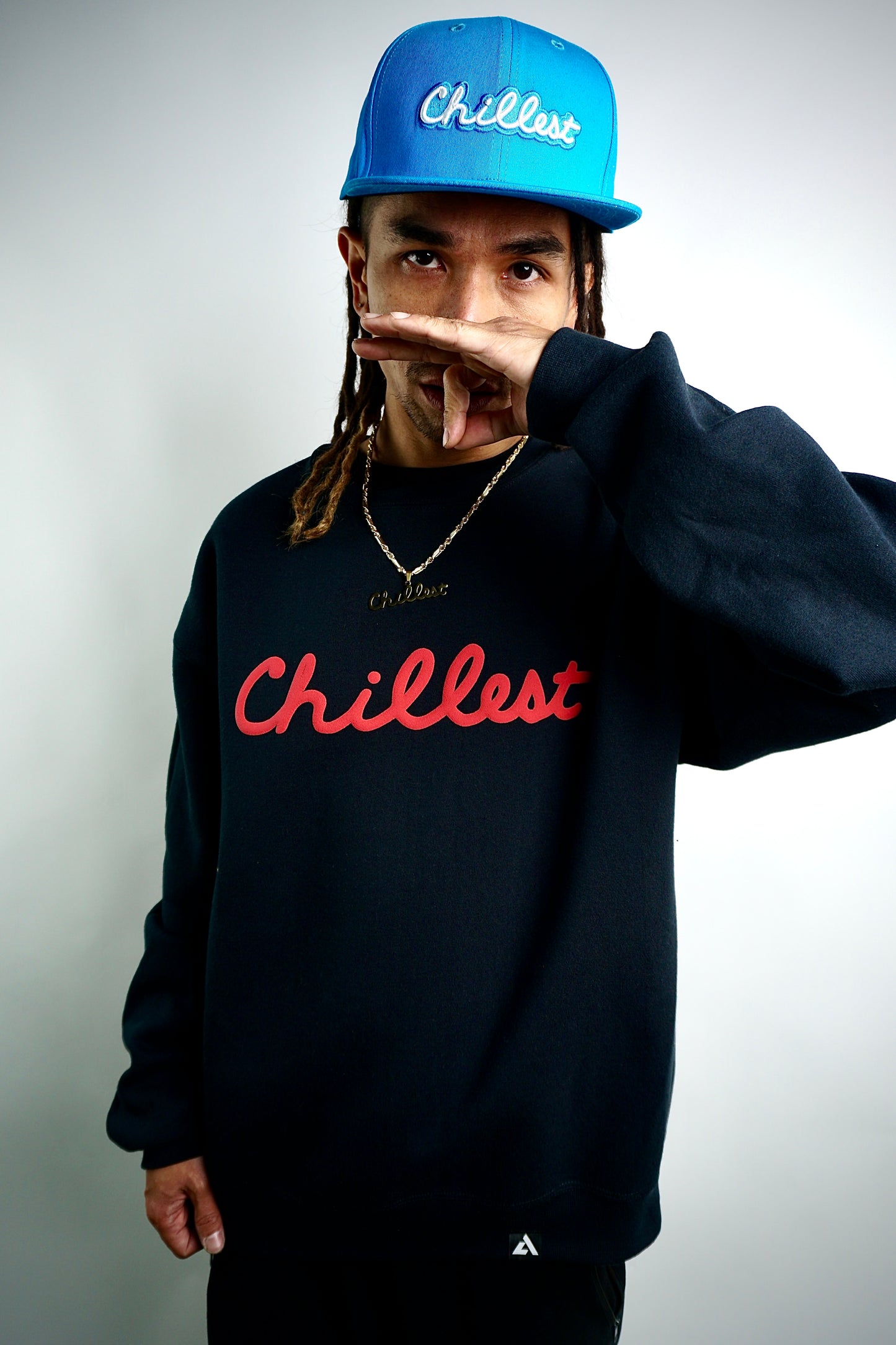 Red Puff on Black Crew