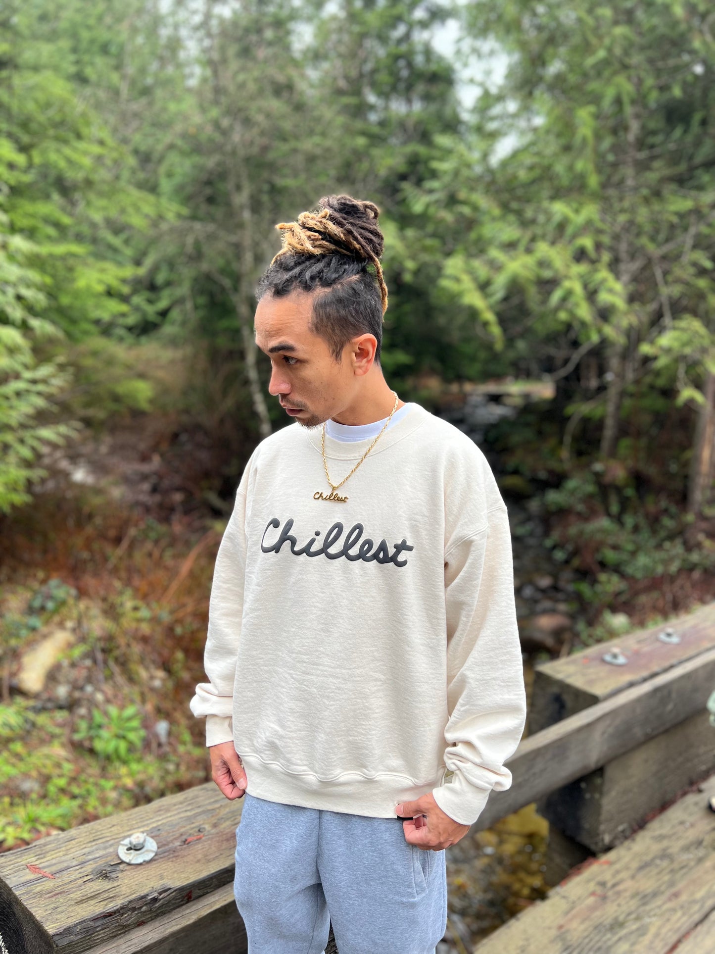 Black Puff on Sand Crewneck