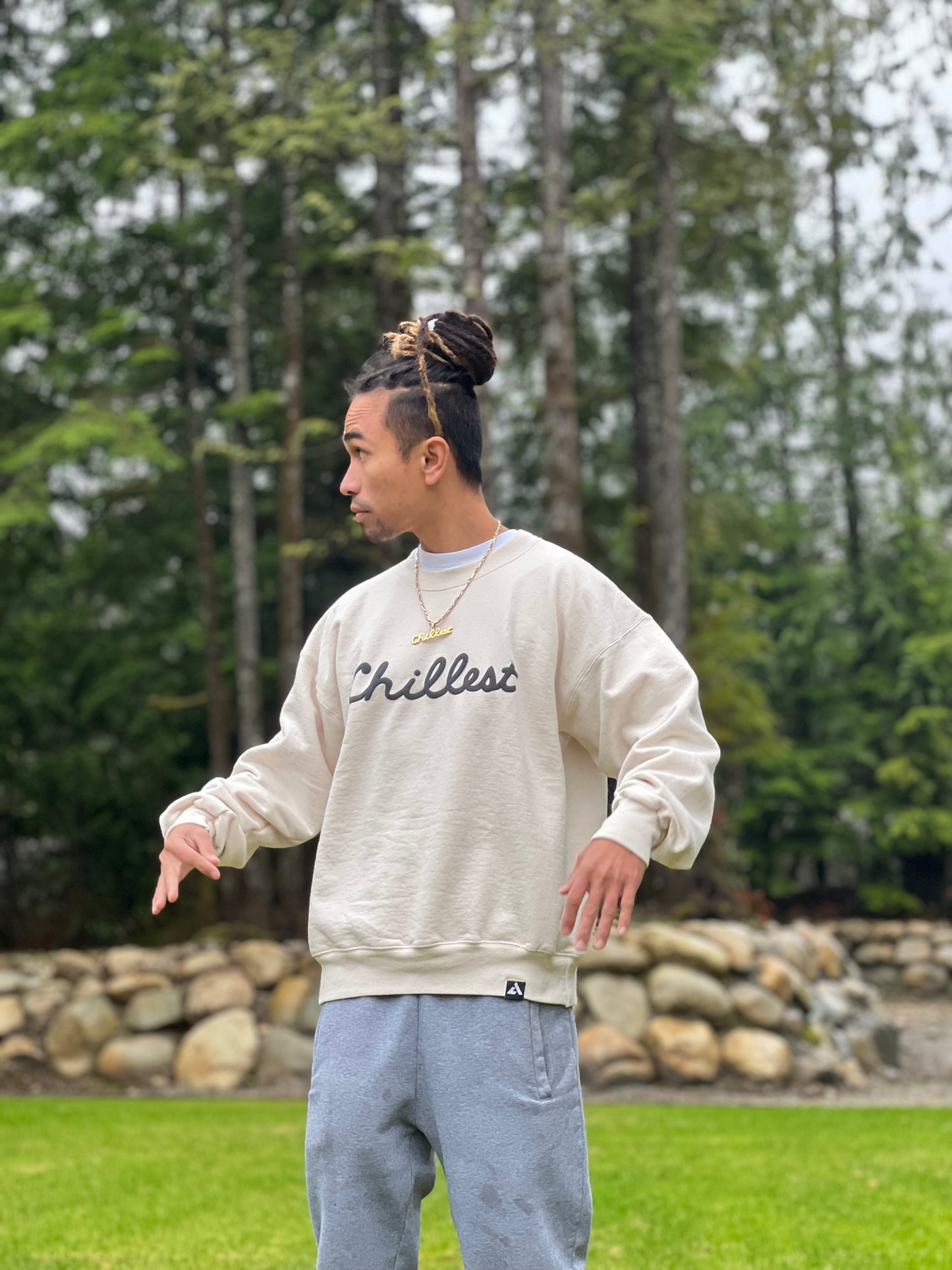 Black Puff on Sand Crewneck