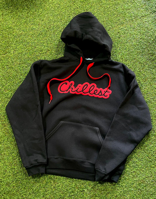 Chillest Hoodie Red Puff on Black