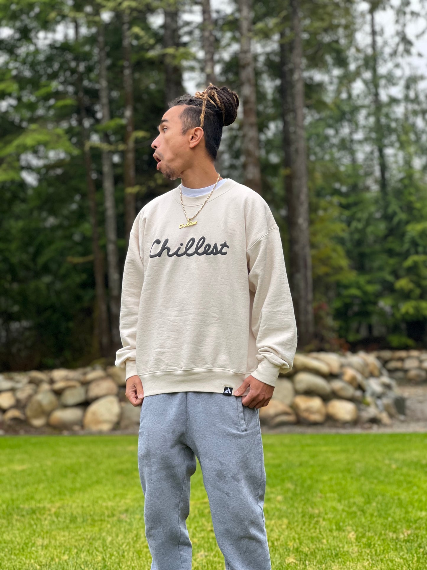 Black Puff on Sand Crewneck