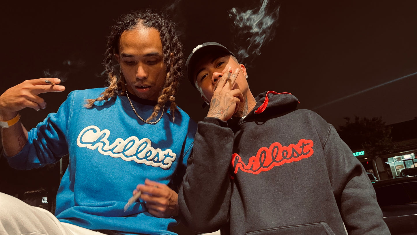 Chillest Hoodie Red Puff on Black