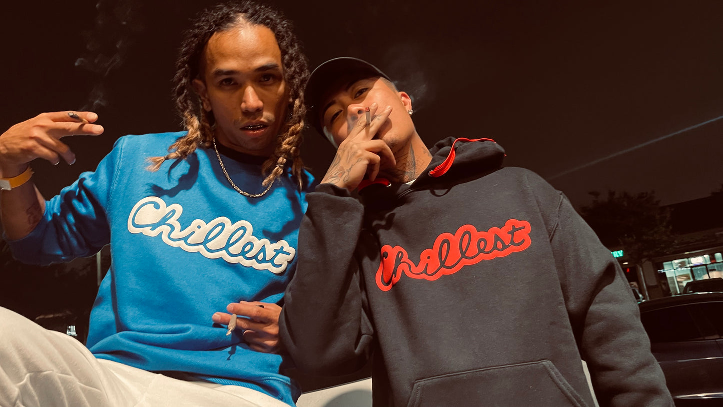 Chillest Hoodie Red Puff on Black