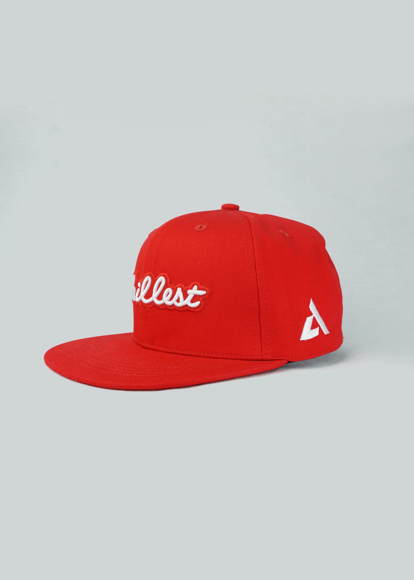 Chillest 3D Embroidered Flat Bill Snap Back Hat Cherry Red