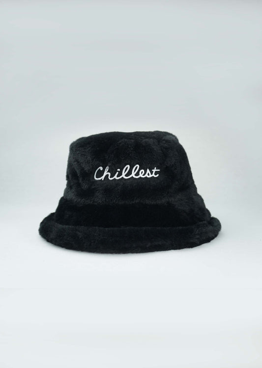 Chillest Faux Fur Bucket Hat Deep Black