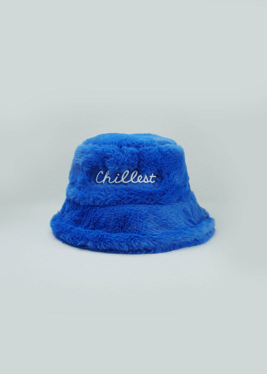 Chillest Faux Fur Bucket Hat Royal Blue