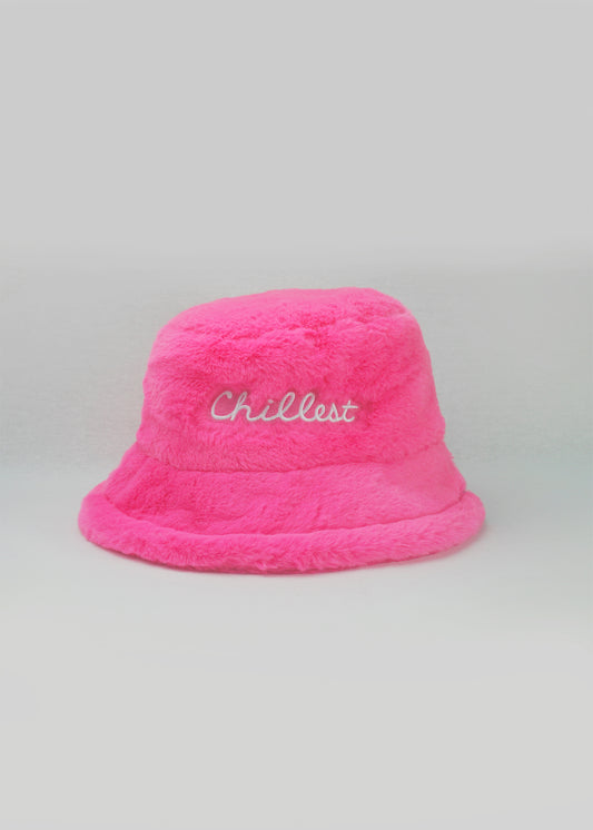 Chillest Faux Fur Bucket Hat Pink