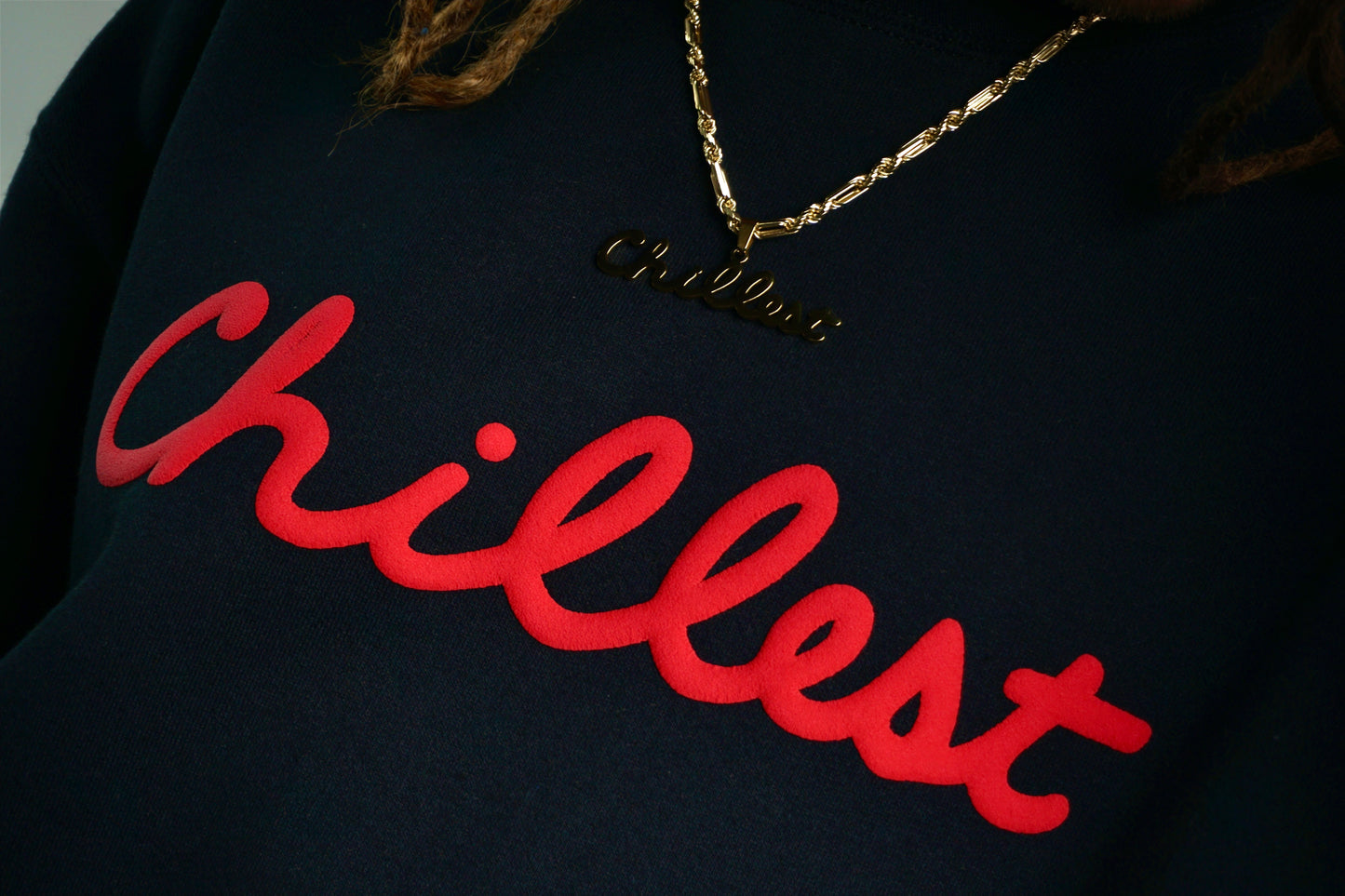 Red Puff on Black Crew