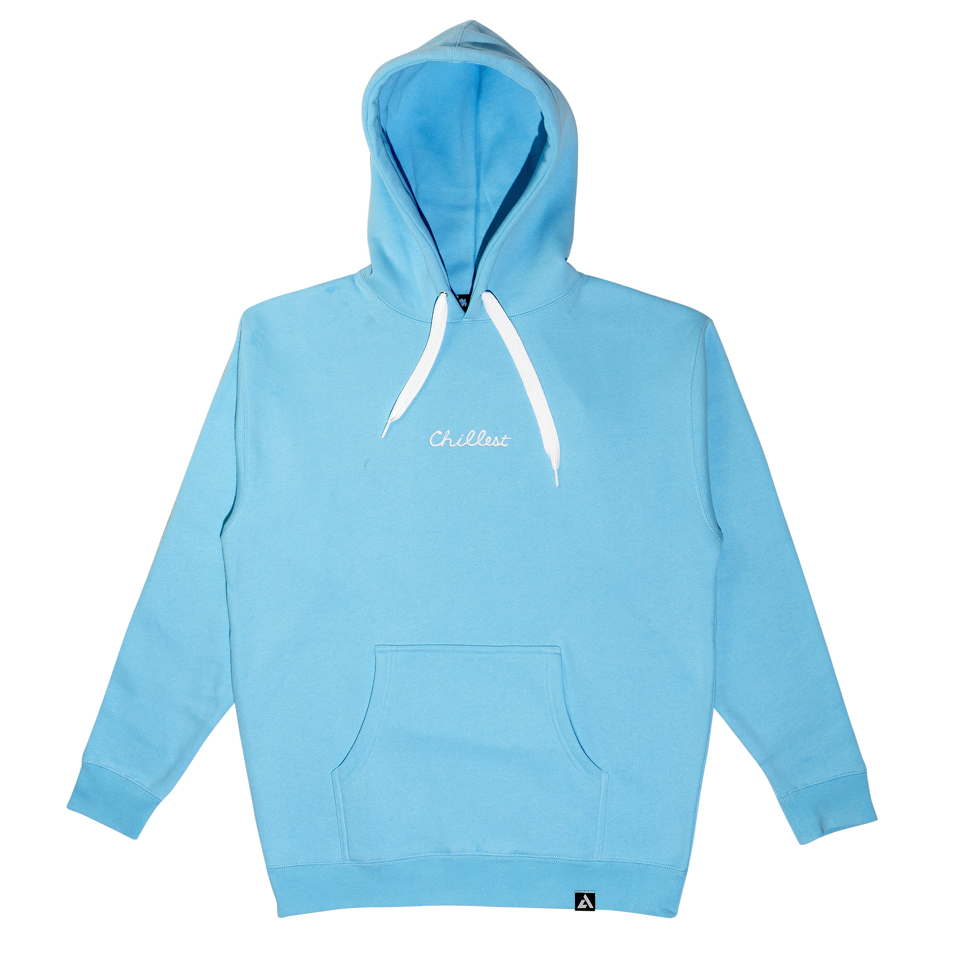 ジルチュ JILTU baby frill hoodie baby blue Cropped Hoodie Embellished With 'Angel' On Back Baby Blue Full Zip