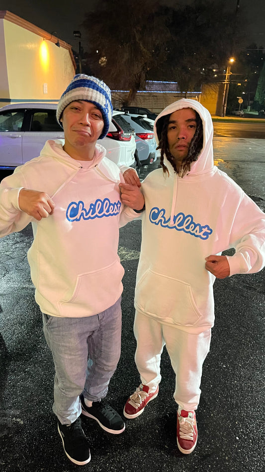 Chillest Hoodie White / Blue