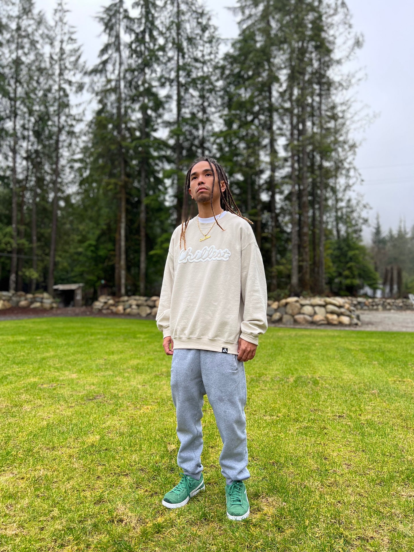 White Puff on Sand Crewneck