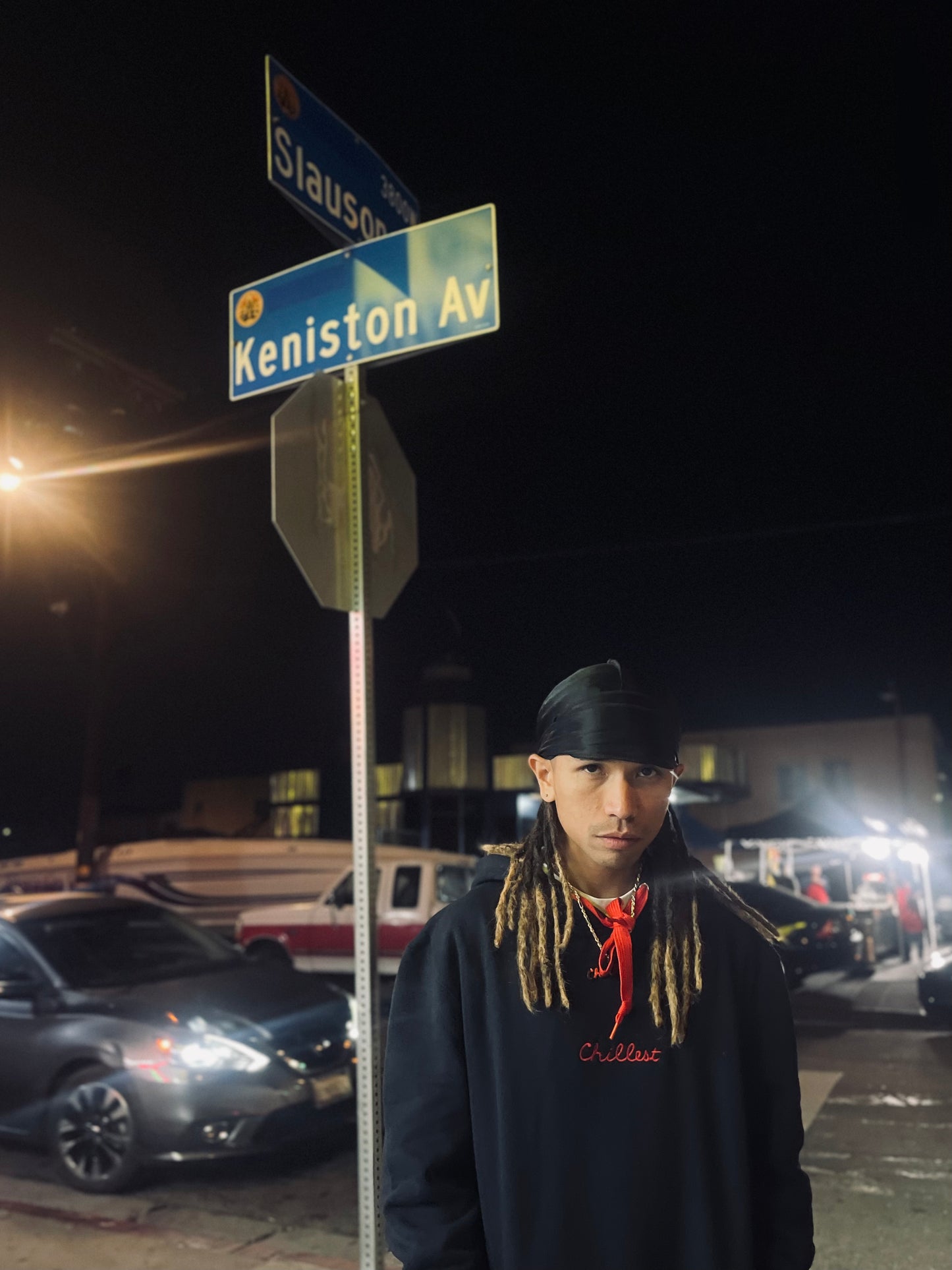 Chillest Embroidered Hoodie - Red on Black