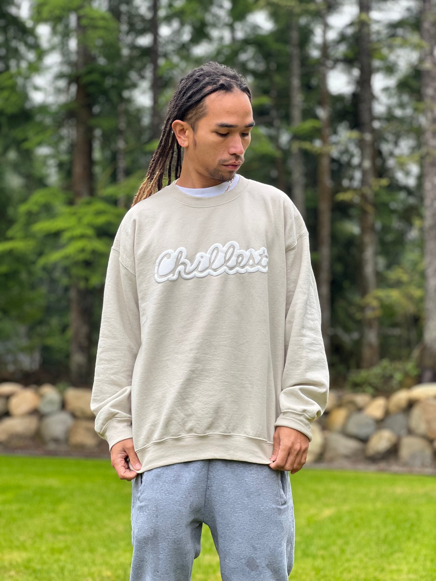 White Puff on Sand Crewneck