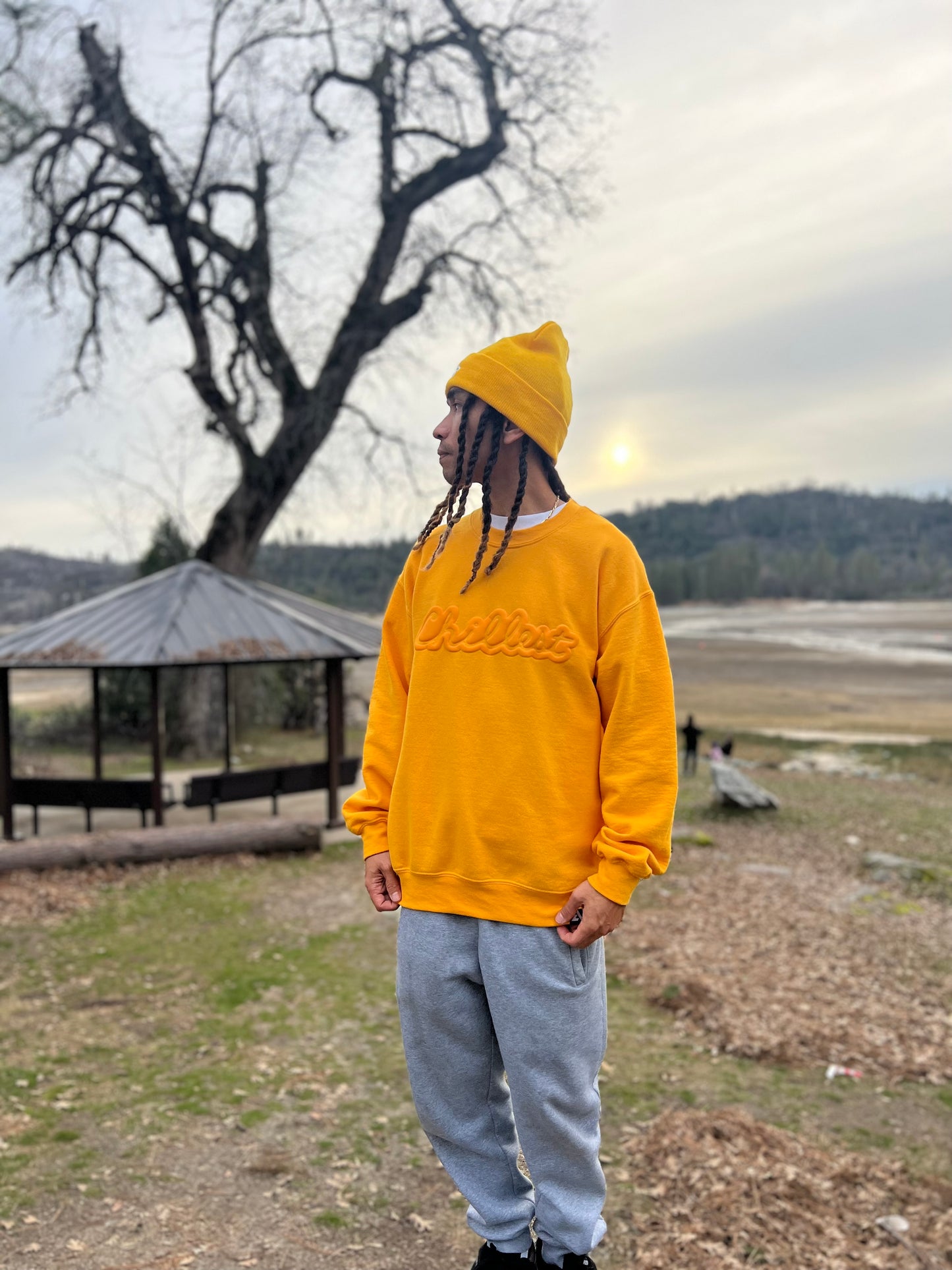 Yellow Puff on Gold Crewneck