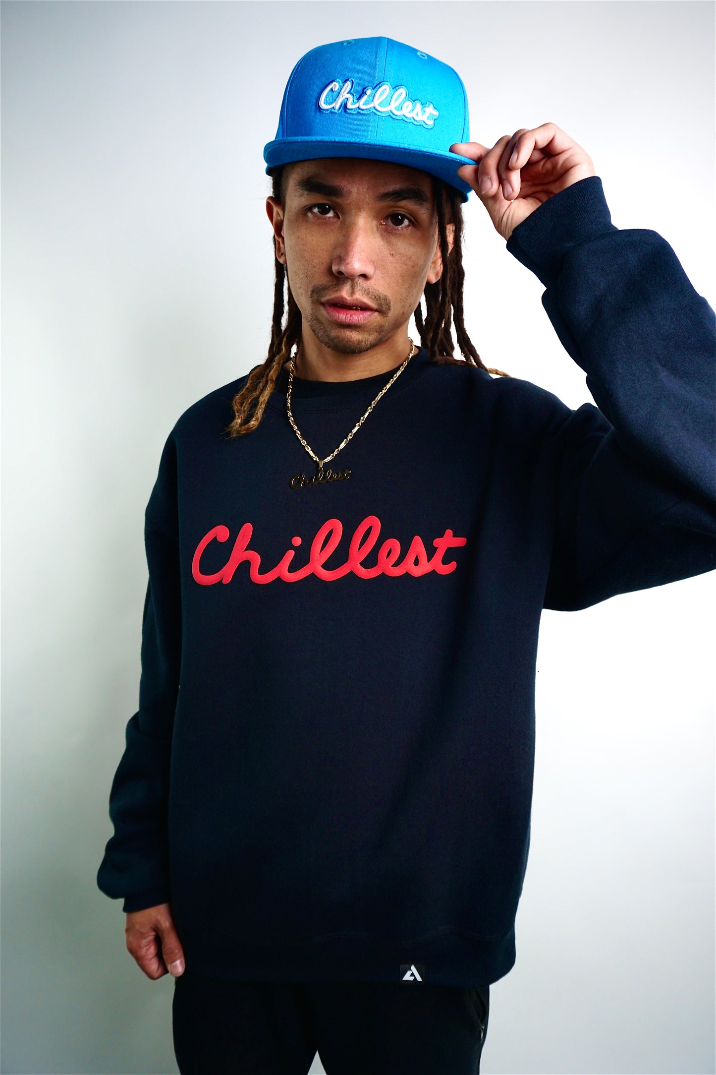 Red Puff on Black Crew