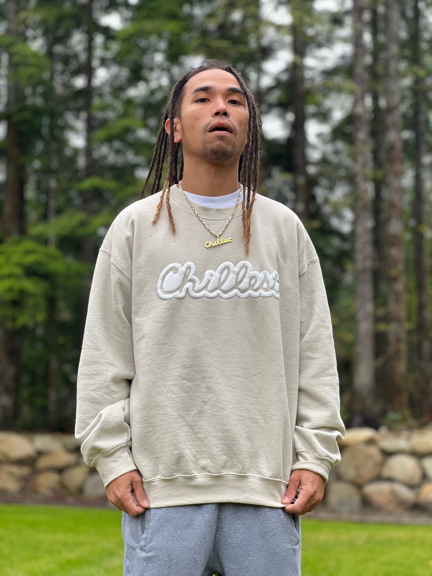 White Puff on Sand Crewneck