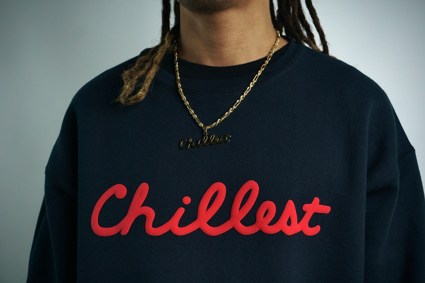 Red Puff on Black Crew