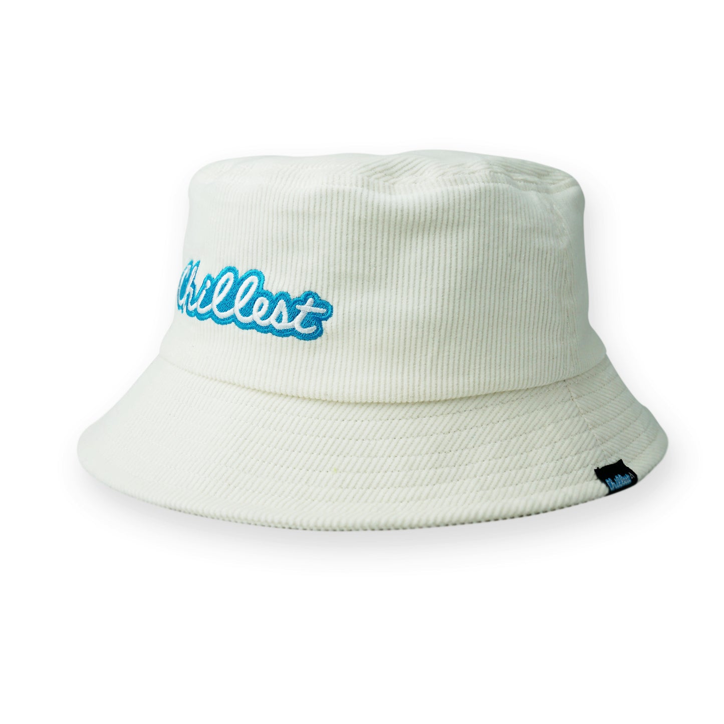 Chillest Embroidered Corduroy Bucket Hat White