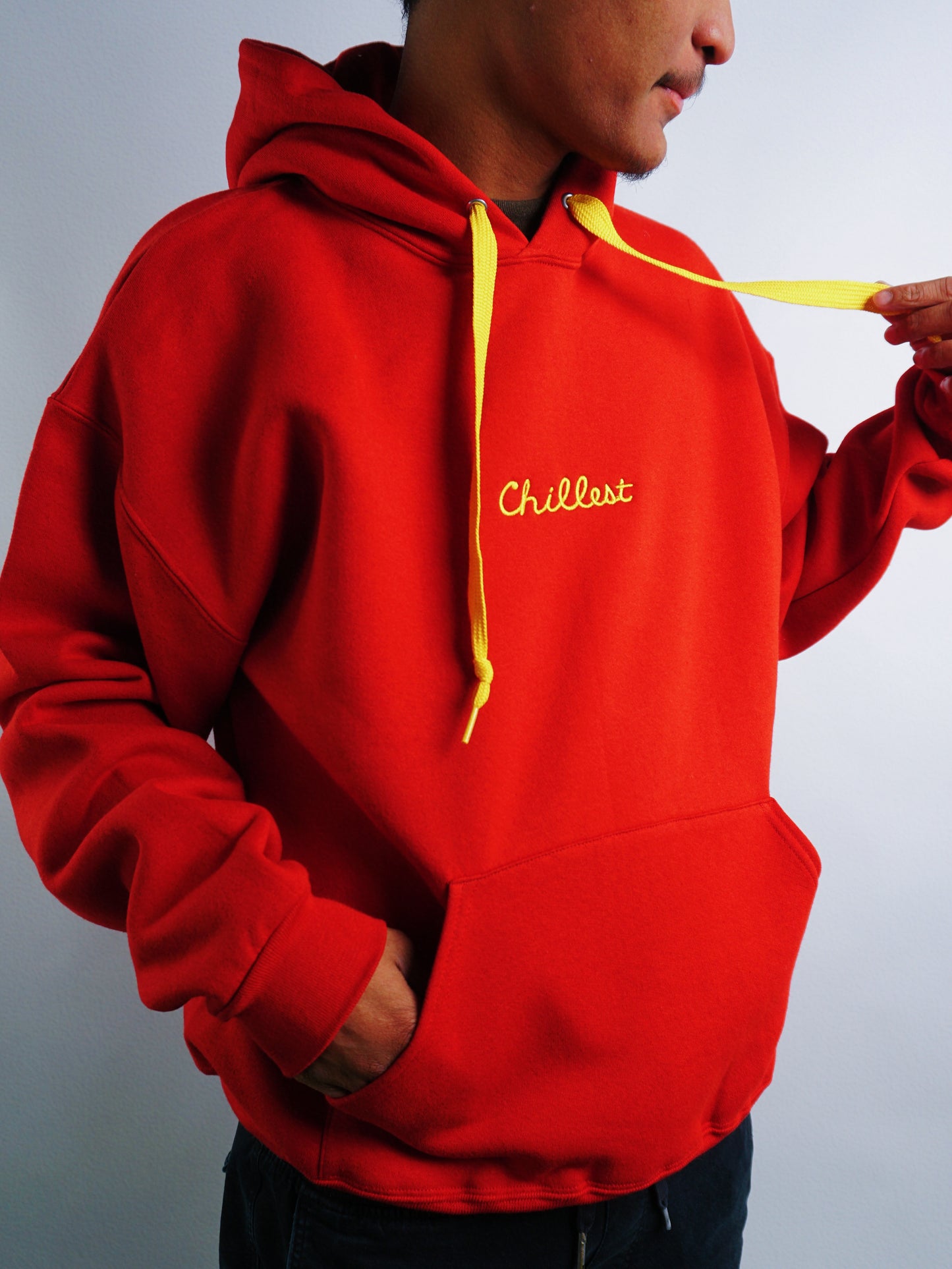 High Risk Red Hoodie Gold Embro